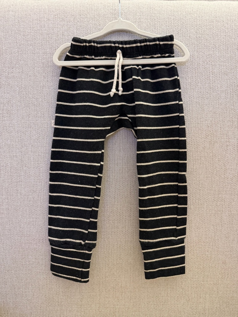 Childhood Clothing Kids Black & White Striped Drawstring Sweatpants NWOT